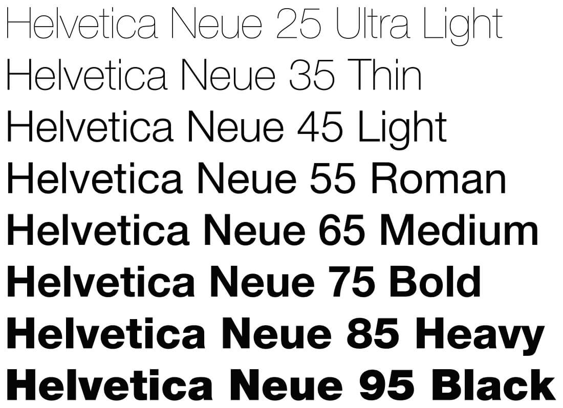 Helvetica Neue Font 2