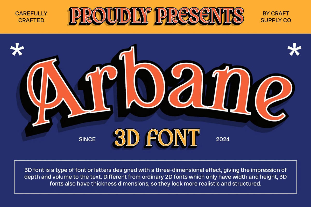 Arbane 3D Font 1