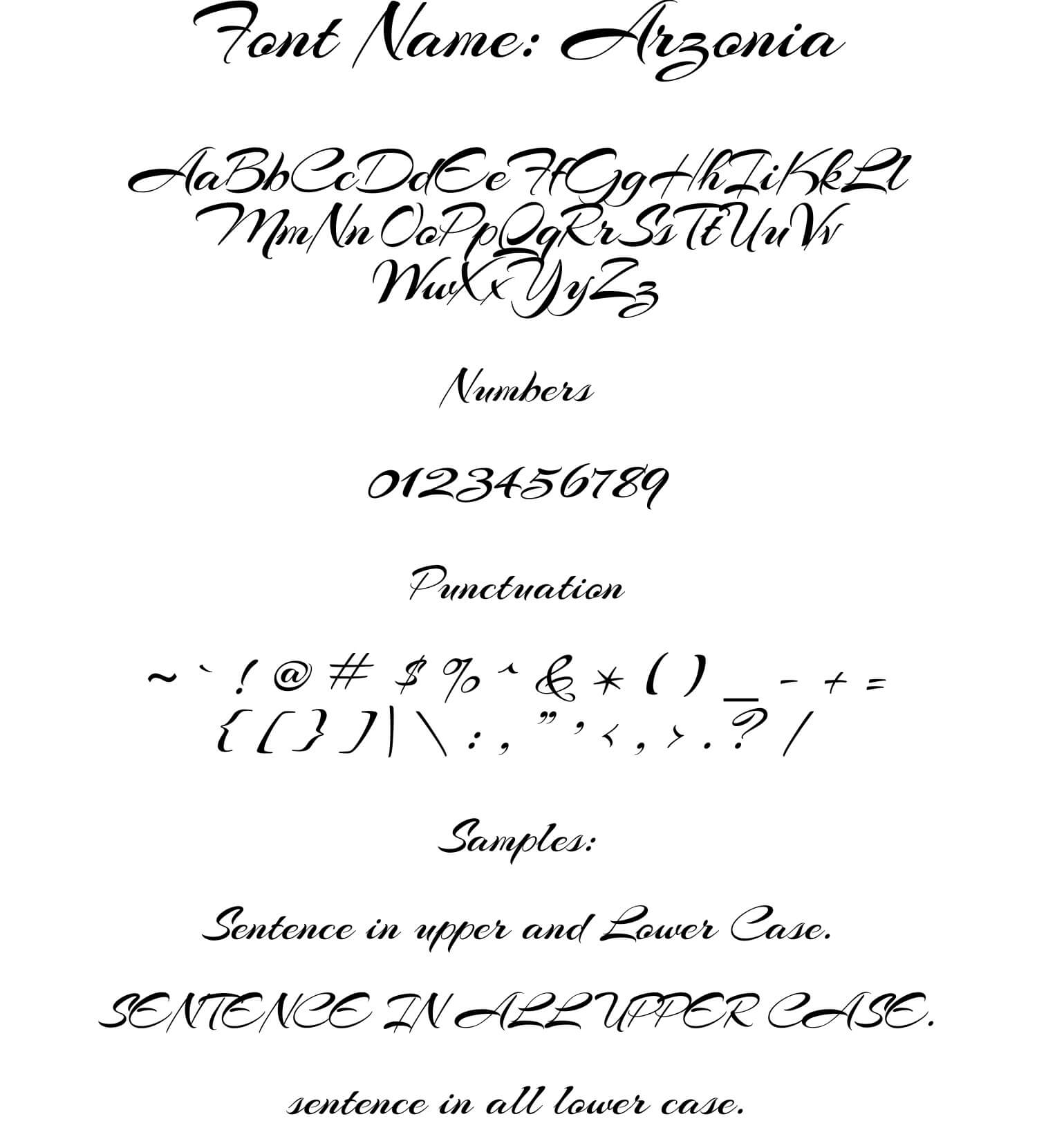 Arizonia Font 2