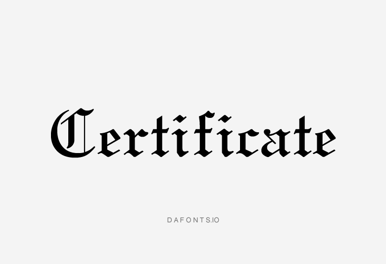 Certificate Font